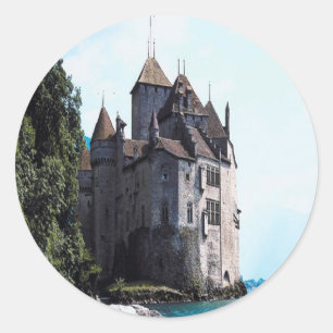 castelo na etiqueta da água