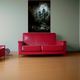 Castelo na floresta escura | AI Art Poster