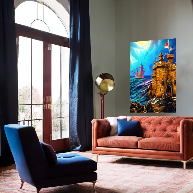 Castelo no mar | AI Art Poster (Criador carregado)