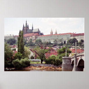 Castelo real no poster de Praga