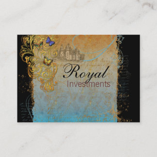 Castelo Royal French Scrolls Cartões de visitas