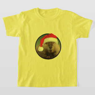 Castor de Natal - Camisa Básica para Crianças