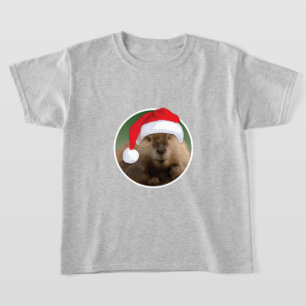 Castor de Natal - Camisa Básica para Crianças