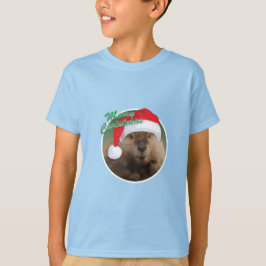 Castor de Natal - Camisa Básica para Crianças