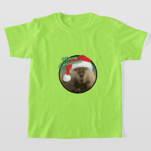 Castor de Natal - Camisa Básica para Crianças