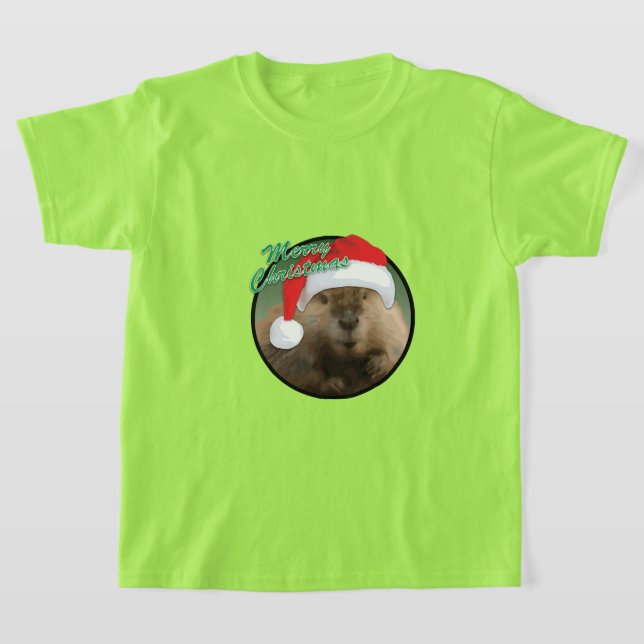 Castor de Natal - Camisa Básica para Crianças (Postura )