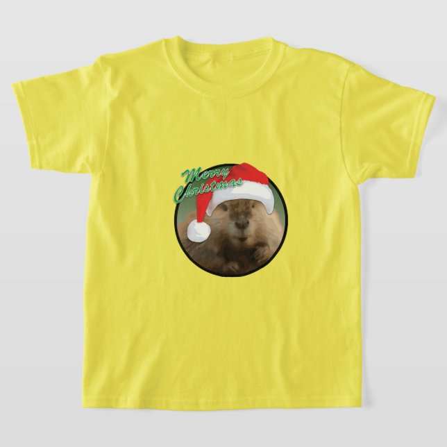 Castor de Natal - Camisa Básica para Crianças (Postura )