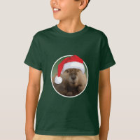Castor de Natal - Camisa Básica para Crianças