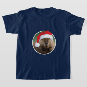 Castor de Natal - Camisa Básica para Crianças