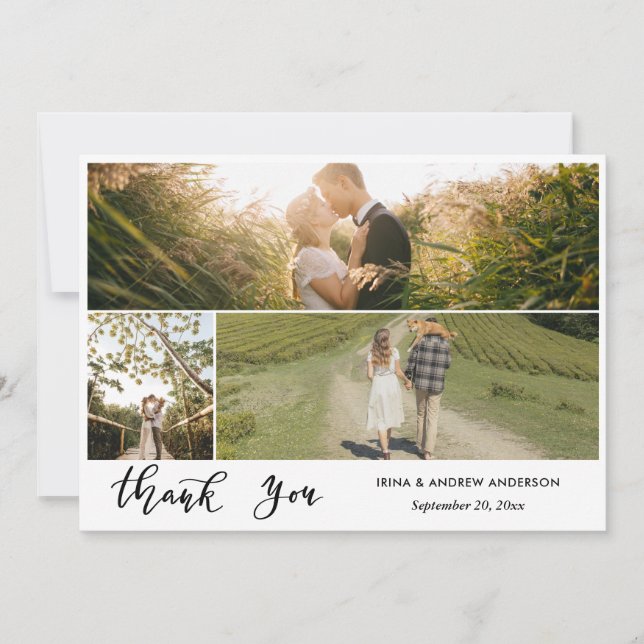 Casual Obrigado Escrevendo Foto De Casamento (Frente)