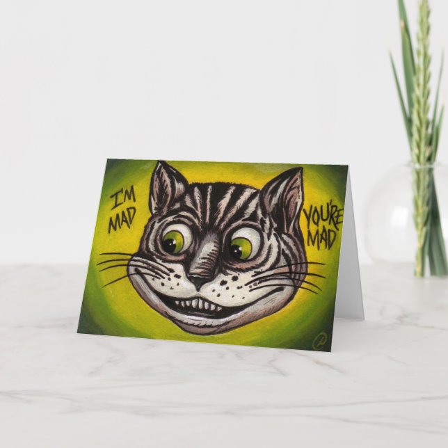 CAT Alice de CHESHIRE no cartão de nota do país (Frente)