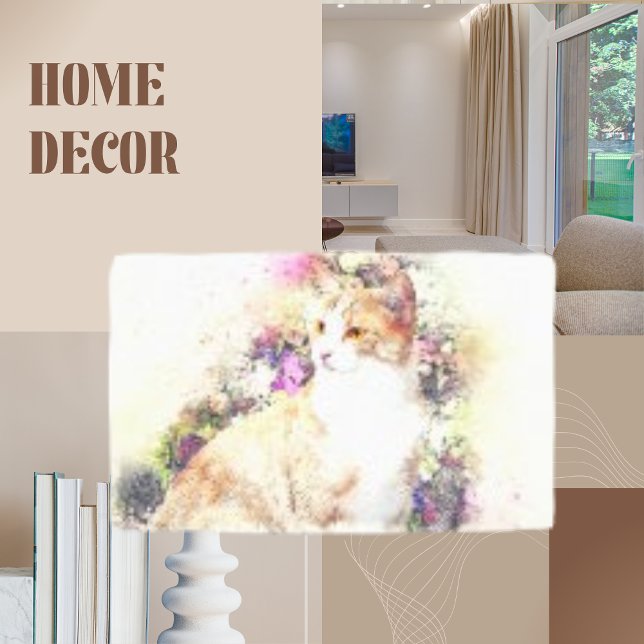 Cat Animal Floral Art Abstrato Canvas (Criador carregado)