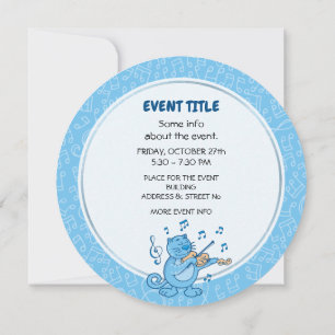 Cat Azul com Convite Violino