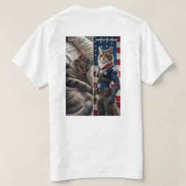 Cat by Day, Patriot by Night - Engraçado Camisa de