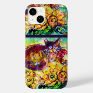 CAT COM FITA E OS GIRASSÓIS VERMELHOS