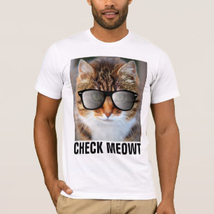 CAT com óculos de sol, verificar T-Shirts MEOWT
