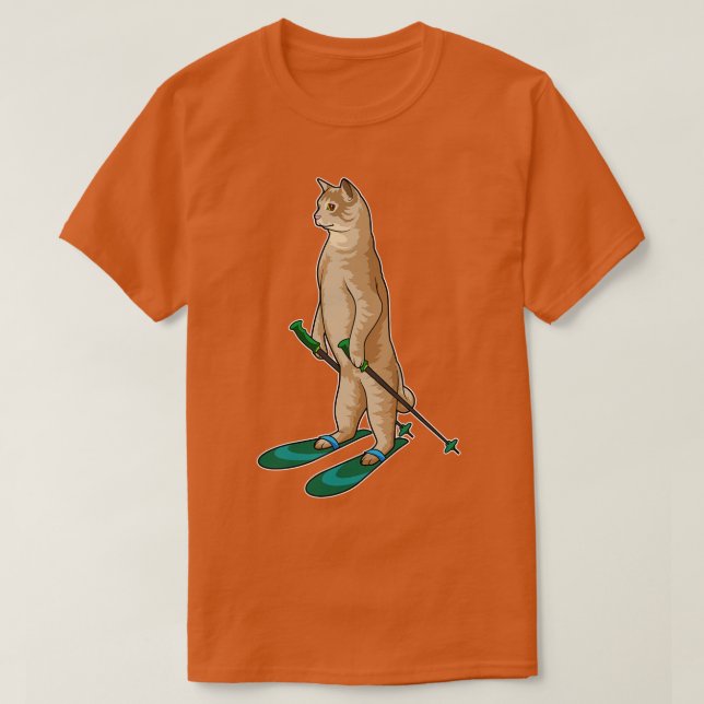 Cat Como Escória Com Polos De Esqui (Frente do Design)