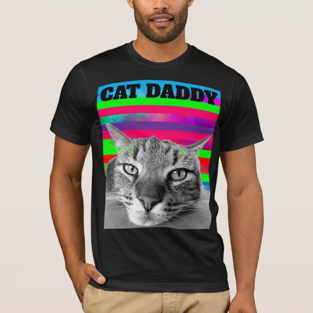 CAT DAD DADDY RETRO T-SHIRT (Frente)