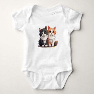 Cat Duo T-Shirt | Gra de Gatos Pretos e Laranja Ad