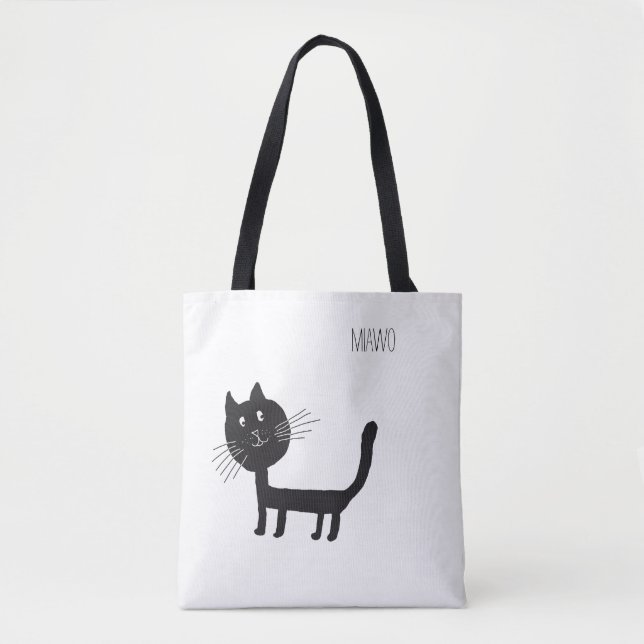 Cat Funny Miawo Tote Bag (Frente)