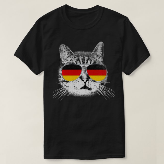 Cat  Germany German Flag Country Retro Funny Top  (Frente do Design)