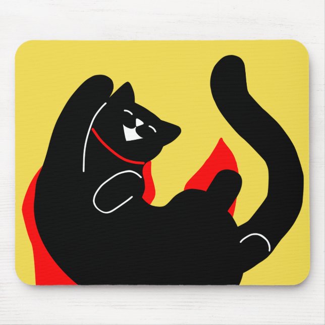 Cat Happy Cape Mousepad Gatinho Simples (Frente)