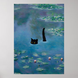 Cat Impressão Monet Waterlily