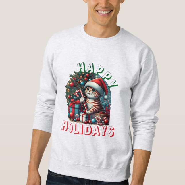 Cat Lights Camisas de Natal (Frente)