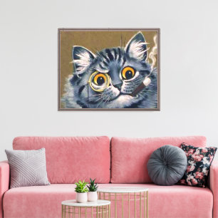 CAT LOUIS WAIN FUMAR UMA CANVAS DE CIGARRO