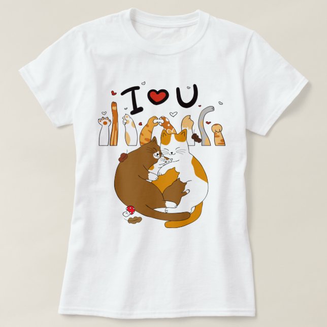 Cat Love T-Shirt (Frente do Design)