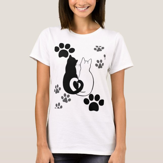 Cat Love T-Shirt Design (Frente)