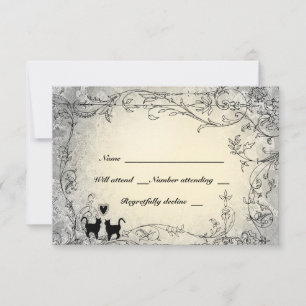 Cat Lover Ornamentado Cinza e RSVP Dourado
