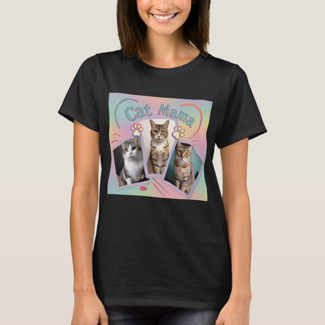 Cat Mama Paw Imprime camisa de Dia de as mães (Frente)