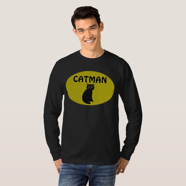 CAT MAN (Cat Pai) T-Shirts masculinas (Frente Completa)