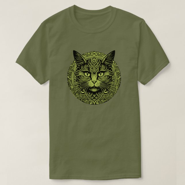 Cat Mandala T-Shirt (Frente do Design)