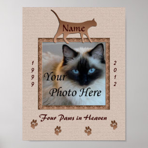 Cat Memorial Impressão - Pedras Marrons Personaliz