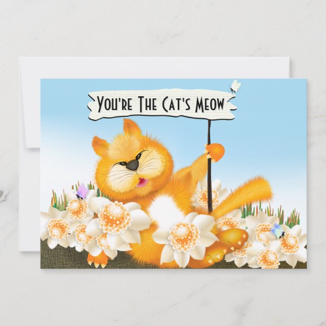 Cat Meow Funny Birthday (Frente)