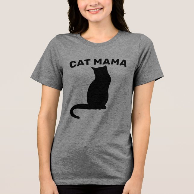 CAT MOM (CAT MAMA) Ladies T-Shirts (Frente)