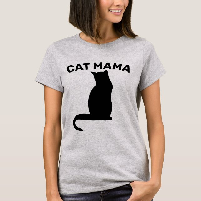 CAT MOM (CAT MAMA) MENINAS T-Shirts (Frente)