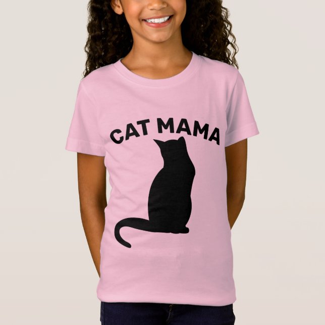 CAT MOM (CAT MAMA) MENINAS T-Shirts (Frente)