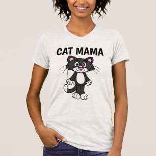 CAT MOM, (MAMA) T-shirts de gatos engraçadas