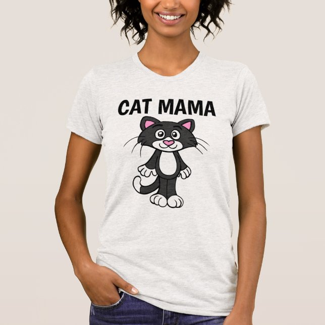 CAT MOM, (MAMA) T-shirts de gatos engraçadas (Frente)