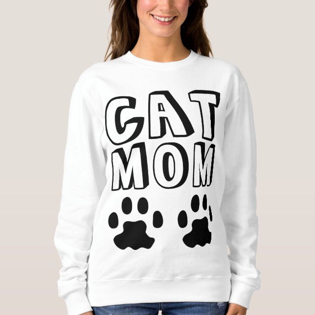 CAT MOM PAW IMPRESSÃO T-shirts (Frente)