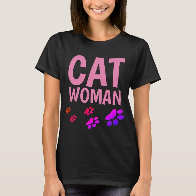 CAT MULHER Engraçada Senhoras T-shirts e tampas de (Frente)