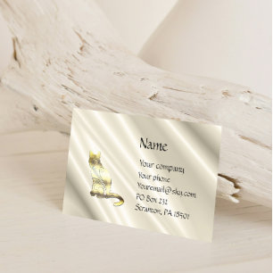 Cat On White Satin Cartão de visita