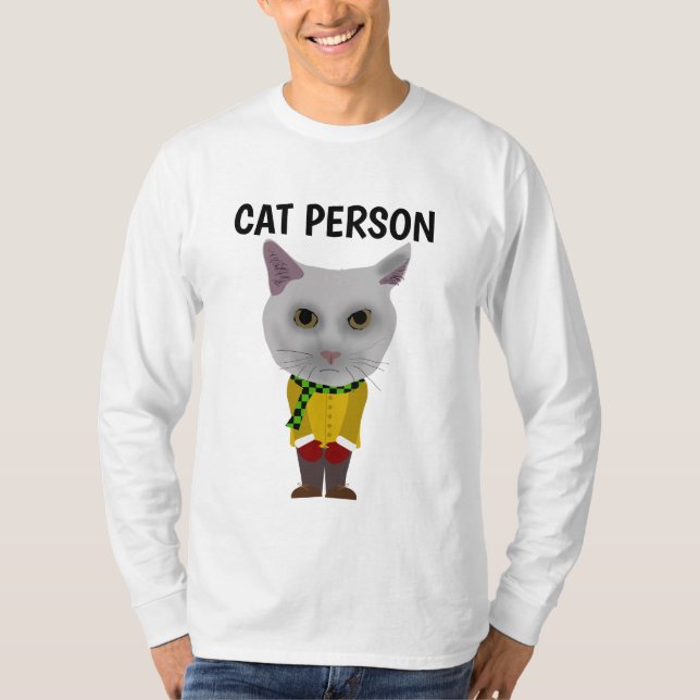 CAT PERSON Funny Art T-Shirts (Frente)