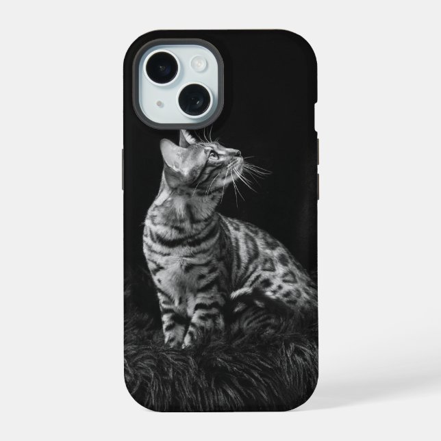 Cat Photo Black and White Personalizável (Verso)