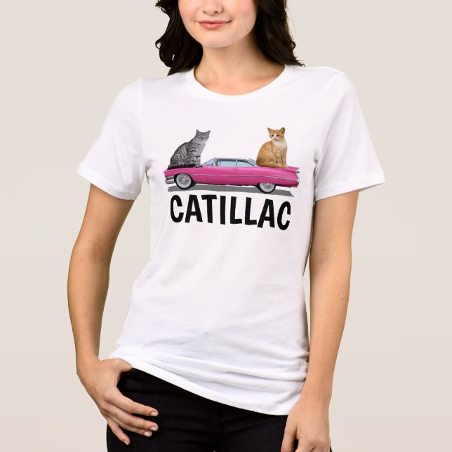 CAT PINK CATILLAC CLASSIC CAR T-SHIRTS (Frente)