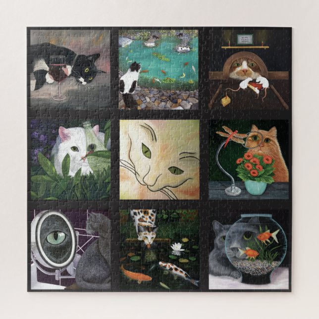 Cat Quilt Jigsee Quebra-cabeça (Vertical)