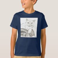 Cat Ragdoll Retrato Crianças Dark T-Shirt